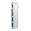 HUB Aluminium multi-ports 5-en-1 Type C vers 2 ports USB3.0, 1 port type USB C, 1 cartes SD et 1 Micro - MacBook