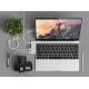 Hub Aluminium adaptateur 5-en-1 Type C vers 2 ports USB3.0, 1 port type USB C, 1 cartes SD et 1 Micro - MacBook