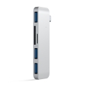 HUB Aluminium multi-ports 5-en-1 de Type-C vers 3 x USB3.0, 1 Lecteur de cartes SD et 1 micro SD