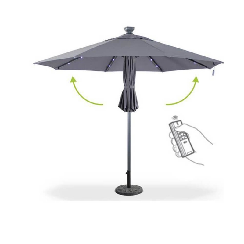 LUXURY automatic LED solar parasol Ø300cm Aluminum pole Ø48mm