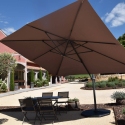 Lesun deported parasol 4 x 3 m - Oval aluminum pole - 240g Polyester Canvas Anti-UV and water-repellent with crank