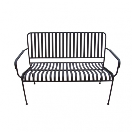 Banc Mozaik empilable en métal 123 x 57 cm sans coussin - Coloris Marron effet rouille polis