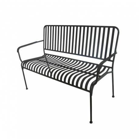 Banc Mozaik empilable en métal 123 x 57 cm sans coussin - Coloris Marron effet rouille polis