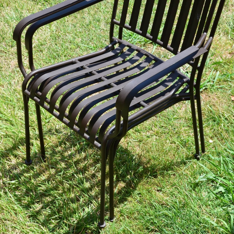 Lot de 4 chaises en métal MOZAIK empilables 57 x 45 cm - sans coussin