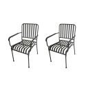 Set of 2 MOZAIK metal chairs stackable 57 x 55 cm - Sold without cushion - Chocolate epoxy paint