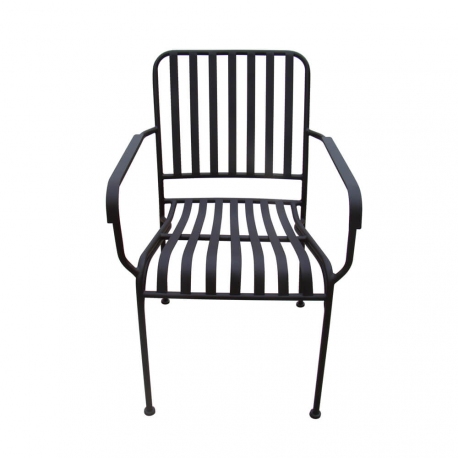 Fauteuil Mosaik empilable en metal 57 x 55 cm sans coussin Coloris Marron effet rouille