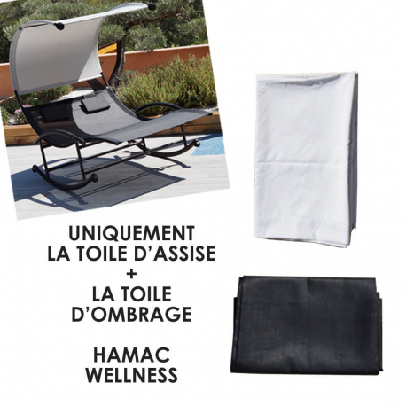 Kit Toile d'Assise + Toile d'Ombrage pour Hamac Double WELLNESS - sans les 2 appuie tètes