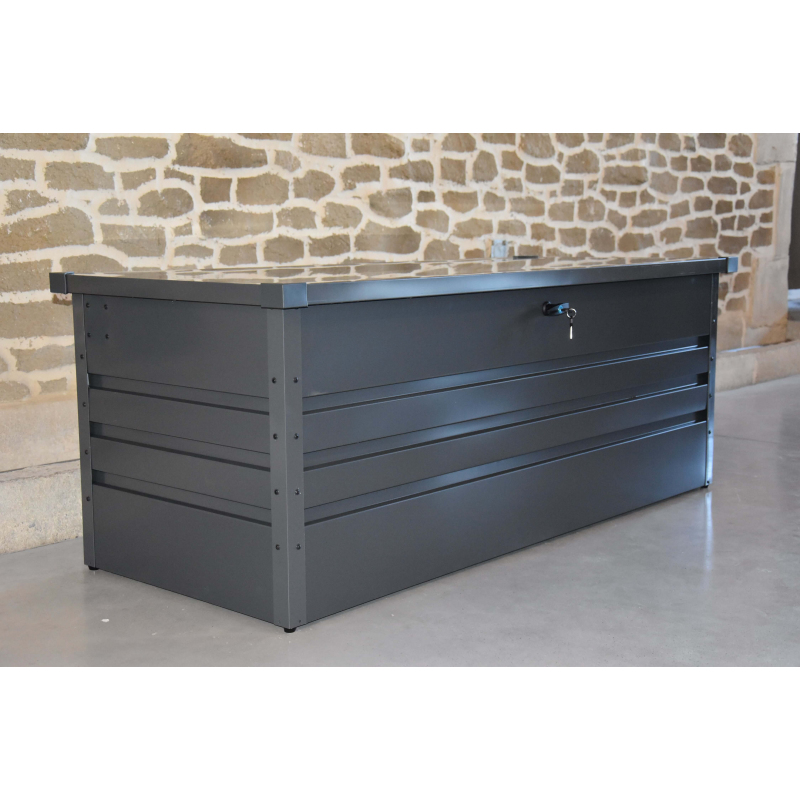 Coffre de jardin STUFF gris Anthracite - 600L - Cour et Jardin