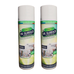 Lot de 2 Désinfectants de Surface Double Action - Aérosol 500 ml - Fabriqué en France