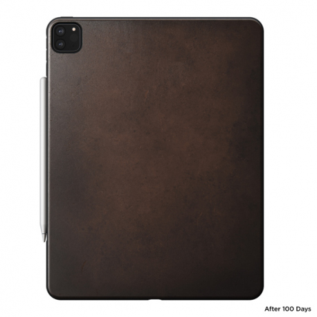 Coque de Protection Arrière en Cuir pour iPad Pro 12.9 (2020) - Marron