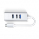 Aluminum 2-in-1 Type-C to 3x USB-A 3.0 and 1 Ethernet Hub - Silver