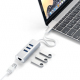 Aluminum 2-in-1 Type-C to 3x USB-A 3.0 and 1 Ethernet Hub - Silver