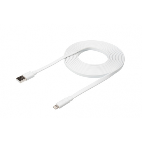 Flat Cable with USB to Lightning Connector (3m) - White