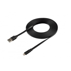 Flat Cable with USB to Lightning Connector (3m) - Black