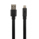 Flat Cable with USB to Lightning Connector (3m) - Black