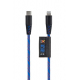 Kevlar Reinforced Cable with USB-C to Lightning Connector - Blue