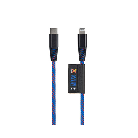Kevlar Reinforced Cable with USB-C to Lightning Connector - Blue