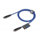 Kevlar Reinforced Cable with USB-C to Lightning Connector - Blue