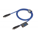 Kevlar Reinforced Cable with USB-C to Lightning Connector - Blue