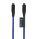 Kevlar Reinforced Cable with USB-C to USB-C Connector - Blue