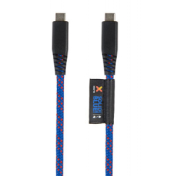 Kevlar Reinforced Cable with USB-C to USB-C Connector - Blue