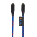 Câble Renforcé en Kevlar avec Connecteur USB-C vers USB-C - Bleu