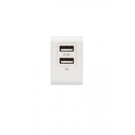 Mains charger double USB socket + 1 USB to USB-C cable