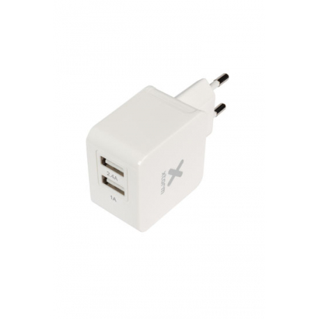 Mains charger double USB socket + 1 USB to USB-C cable