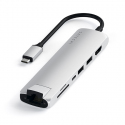 Hub Fin USB-C 5-en-1 avec Ethernet - Argent