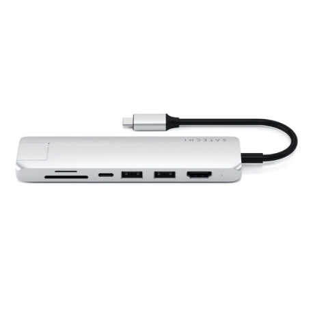 5-in-1 USB-C Slim Hub with Ethernet - Silver