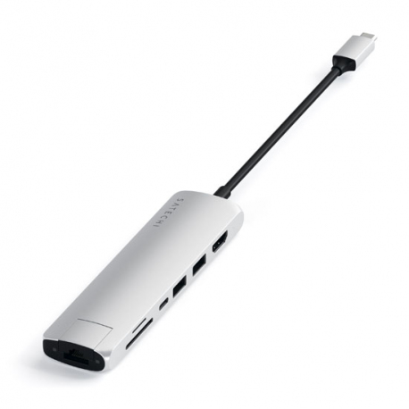 Hub Fin USB-C 5-en-1 avec Ethernet - Argent