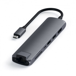 5-in-1 USB-C Slim Hub with Ethernet - Space Gray