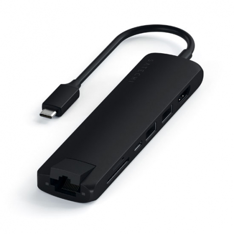 Hub Fin USB-C 5-en-1 avec Ethernet - Noir