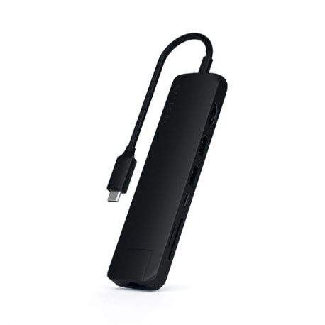 5-in-1 USB-C Slim Hub with Ethernet - Black