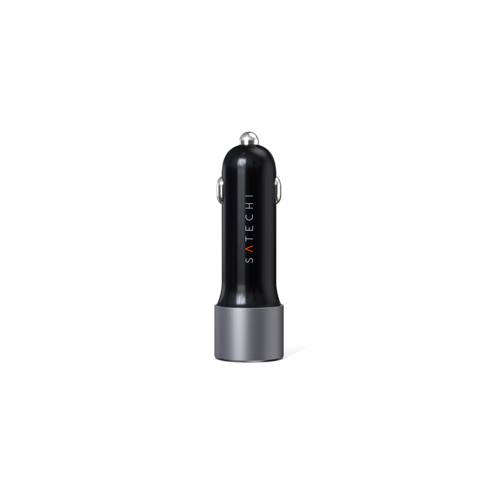 Chargeur Voiture Ordinateur 72W avec USB C Power Delivery + USB, Satechi -  Gris Sidéral - Français