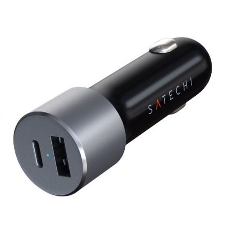 Prise Allume Cigare USB-C - Puissance 72W - Gris Foncé