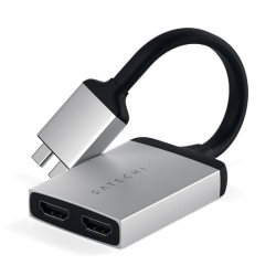 Dual USB-C HDMI Adapter - Silver