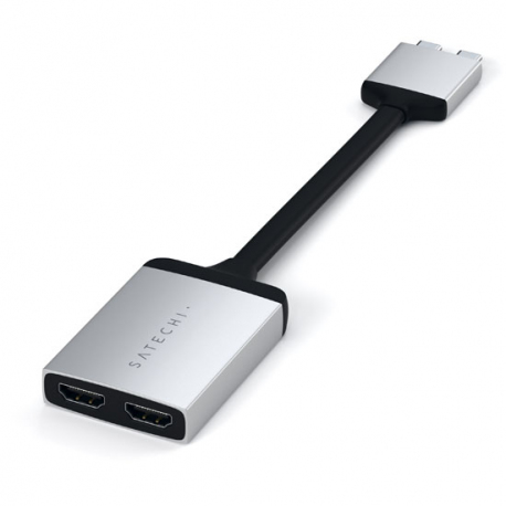 Adaptateur HDMI Double USB-C - Argent