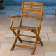 Set of 2 Folding Solid Teak Chairs 48 x 62 x 93 cm 100% FSC Teak - Grade BC Finely Sanded