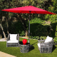 Parasol TILT Grenadine 2x3 Inclinable - Mât rond en Aluminium Ø48mm - Toile Polyester 200g anti UV avec manivelle - 6 baleines