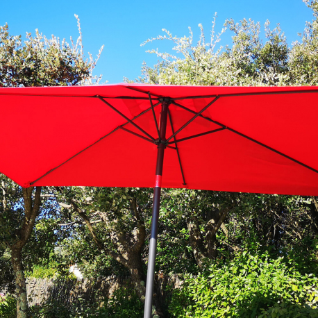 CANOPY Gray Umbrella Ø3m - Round Aluminum Mast Ø38mm - Polyester Canvas 180g anti UV with crank - 6 ribs