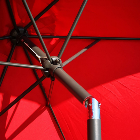 Parasol TILT Grenadine 2x3 Inclinable - Mât rond en Aluminium Ø48mm - Toile Polyester 200g anti UV avec manivelle - 6 baleines