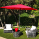 Parasol TILT Grenadine 2x3 Inclinable - Mât rond en Aluminium Ø48mm - Toile Polyester 200g anti UV avec manivelle - 6 baleines