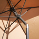 Parasol TILT Taupe 2x3 Tilting - Round aluminum pole Ø48mm - 200g anti UV polyester canvas with crank - 6 ribs