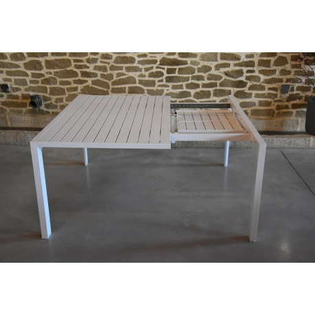 Table ''MANUELA'' ALU / ALU  rectangulaire / carrée extensible