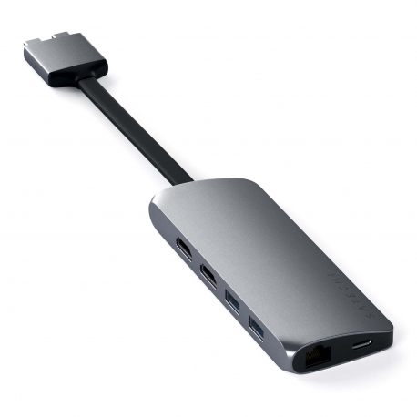 HUB MULTIMÉDIA DOUBLE USB-C GRIS SIDÉRAL