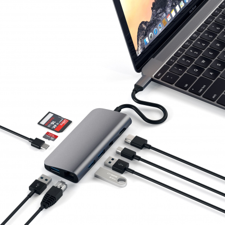 HUB MULTIMEDIA USB-C GRIS SIDÉRAL