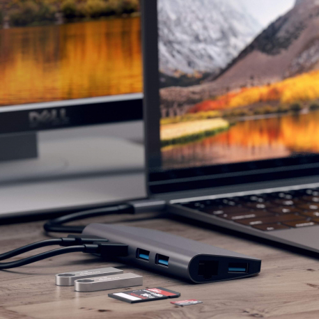 HUB MULTIMEDIA USB-C GRIS SIDÉRAL