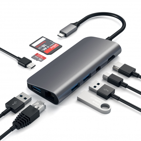 HUB MULTIMEDIA USB-C GRIS SIDÉRAL