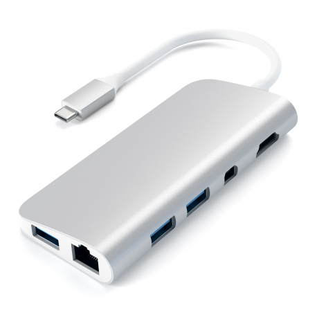 HUB MULTIMEDIA USB-C ARGENT